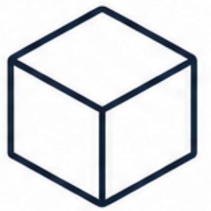 personalizacjawebp – Ticol Wrocław – Ticol Wrocław Isometric outline of a navy blue cube (3D wireframe)