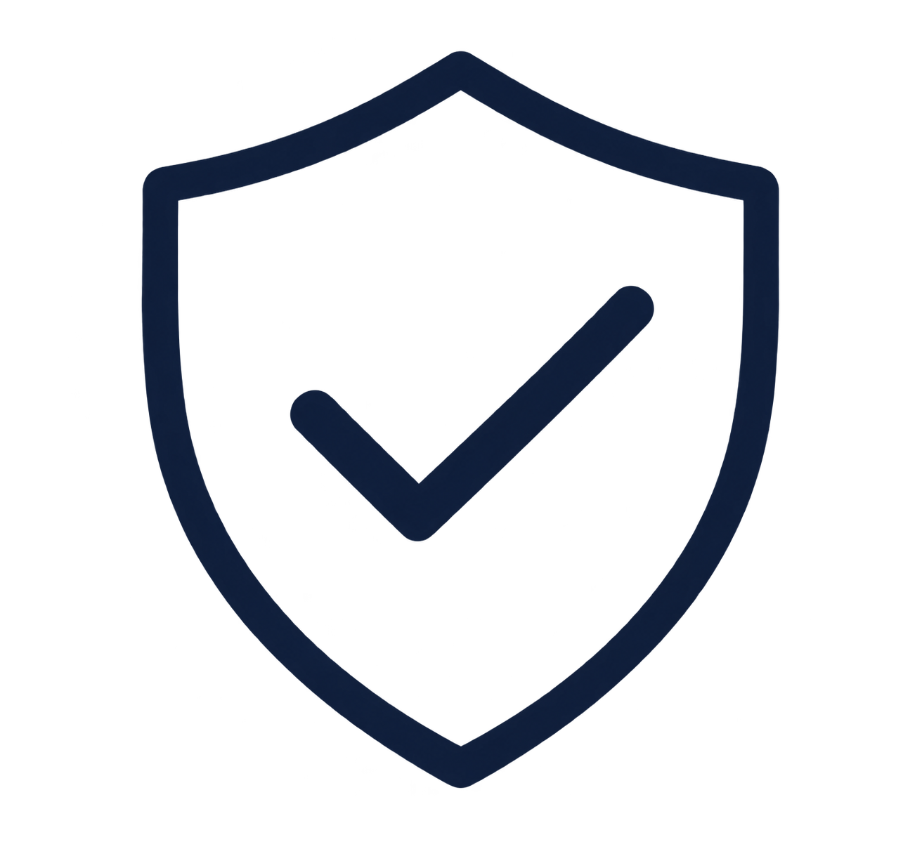 Shield icon with a blue checkmark, indicating security or verification status